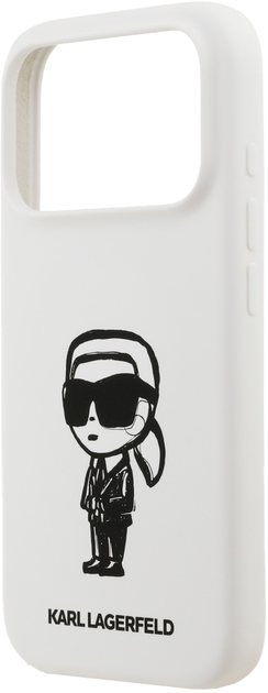 Etui Karl Lagerfeld Silicone Karl Sketch & Logo MagSafe do Apple iPhone 17 Pro White (3666339498597) - obraz 6