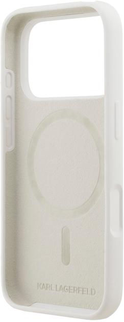 Etui Karl Lagerfeld Silicone Karl Sketch & Logo MagSafe do Apple iPhone 17 Pro White (3666339498597) - obraz 7