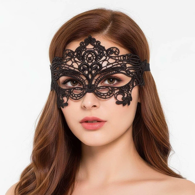 Маска на очі еротична ажурна мереживна One size Чорна - Фото 1 Маска на очі еротична ажурна мереживна One size Чорна - зображення 1