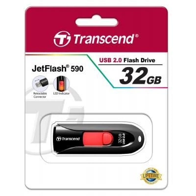 USB флеш накопичувач Transcend 32GB JetFlash 590 USB 2.0 (TS32GJF590K) - Фото 5 USB флеш накопичувач Transcend 32GB JetFlash 590 USB 2.0 (TS32GJF590K) - зображення 5