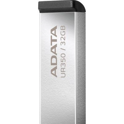 USB флеш накопитель ADATA 32GB UR350 Silver-Black USB 3.2 (UR350-32G-RSR/BK) - изображение 3