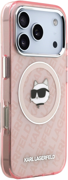 Etui plecki Karl Lagerfeld IML Choupette Head Logo MagSafe do Apple iPhone 17 Pro Max Pink (3666339499402) - obraz 4