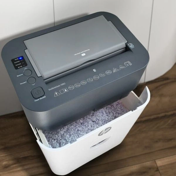 Знищувач документів HP OneShred Auto 100CC, A4, 80g х 9 листів, 4.3*12, 17 л., P-4 (2818) - изображение 8