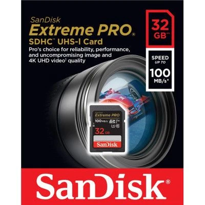 Карта памяти SanDisk 32GB SD class 10 UHS-I U3 V30 Extreme PRO (SDSDXXO-032G-GN4IN) - Фото 4 Карта памяти SanDisk 32GB SD class 10 UHS-I U3 V30 Extreme PRO (SDSDXXO-032G-GN4IN) - изображение 4