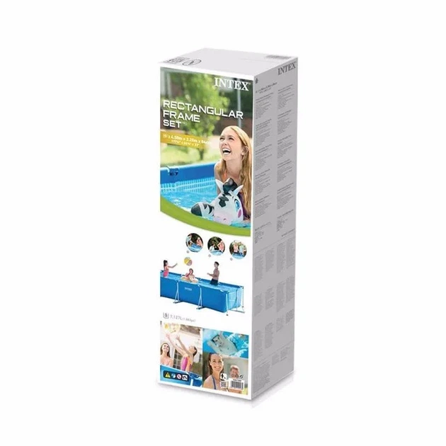 Каркасный бассейн Intex 28273 прямоугольный 450х220х84 см ПВХ синий 7127 л - изображение 3