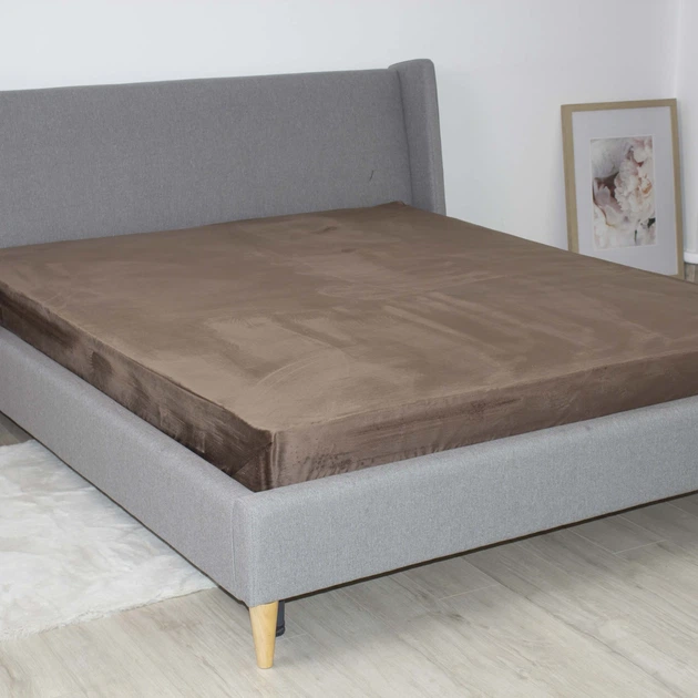 Простирадло ТЕП "VELOUR" з резинкою Коричневий, 180x200 - изображение 2