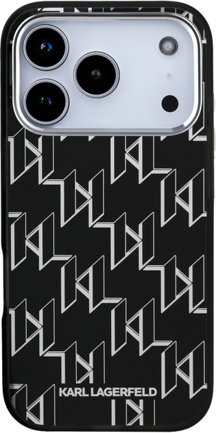 Etui Karl Lagerfeld IML KL Monogram MagSafe do Apple iPhone 17 Pro Black (3666339505813) - obraz 3