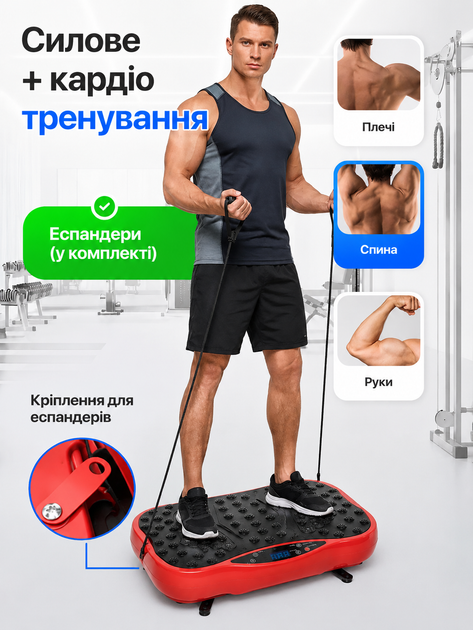 Віброплатформа для тренувань електрична з пультом керування, вібраційна платформа для фітнесу та тренувань, тренажер для всього тіла з 99 рівнями інтенсивності, домашня віброплатформа від мережі - зображення 3