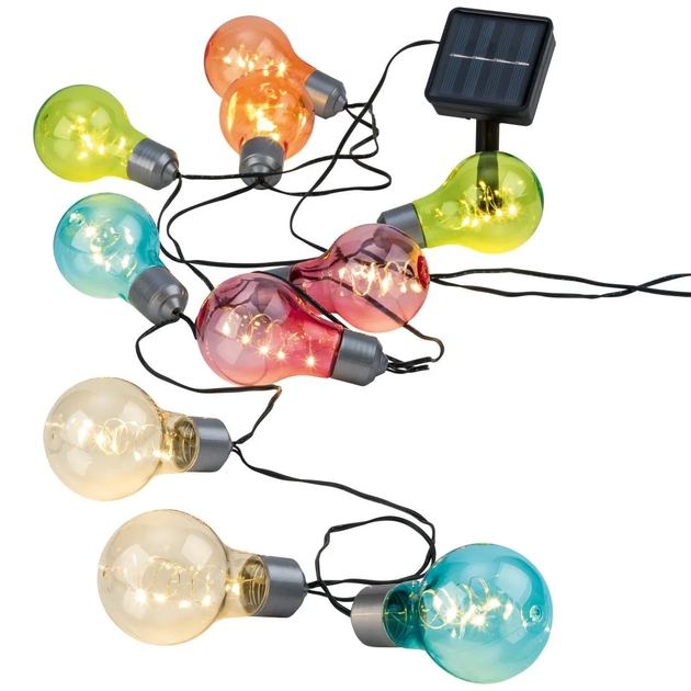 Светодиодная гирлянда Livarno Lux LS-17417 солнечная панель 10 ламп 50 LED 5 м Multicolor (3_08546) - изображение 3