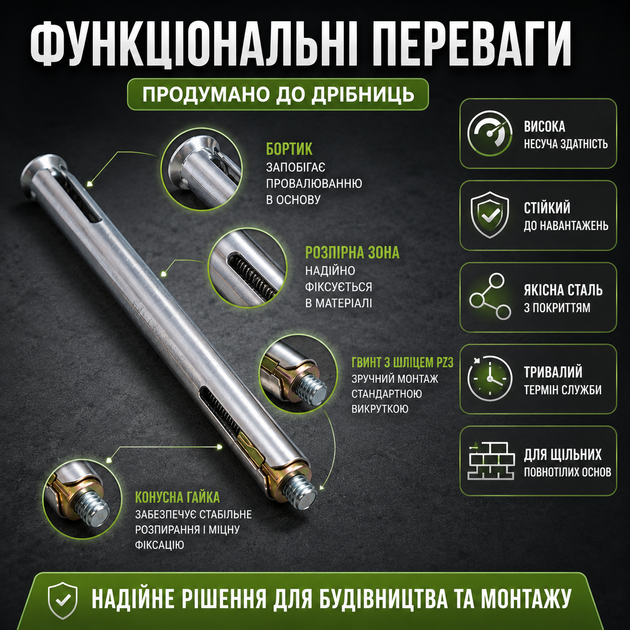 Анкер рамный Apro 10 x 152 мм для оконных и дверных рам 10 шт крепеж стальные анкеры для стен и потолка монтажные элементы SK_TF10152А12 - изображение 4