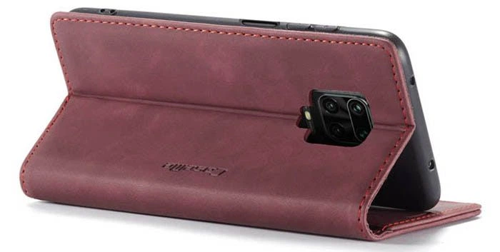 Чехол-книжка CaseMe из нубука для Xiaomi Redmi Note 9s/Pro Бордовый - изображение 6