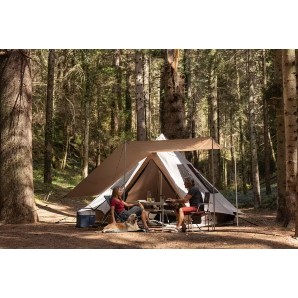 Туристичний Намет із Тамбуром QUECHUA Tepee 5.2 з Полікотону П'ятимісна Двокімнатна Водонепроникна - зображення 4