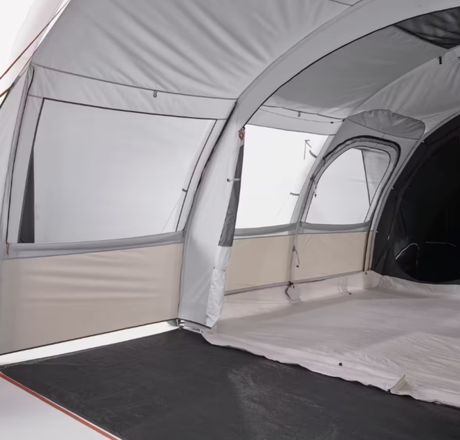 Надувная Туристическая Палатка с Тамбуром QUECHUA Air Seconds 6.3 F&B 6 Person XXL Шестиместная Трехкомнатная Водонепроницаемая - изображение 10