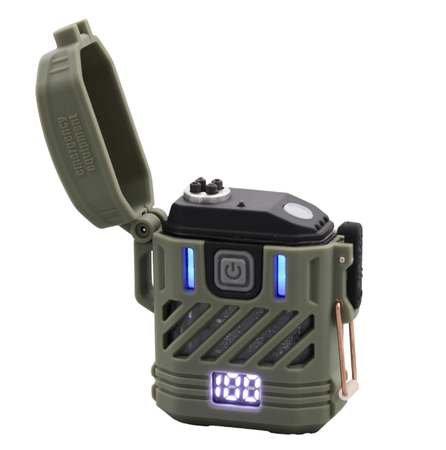 Тактична Плазмова Запальничка з Ліхтариком 220 лм JB Tacticals JB-01 Зелений USB-C Подвійна Дуга Водонепроникний - Фото 1 Тактична Плазмова Запальничка з Ліхтариком 220 лм JB Tacticals JB-01 Зелений USB-C Подвійна Дуга Водонепроникний - зображення 1