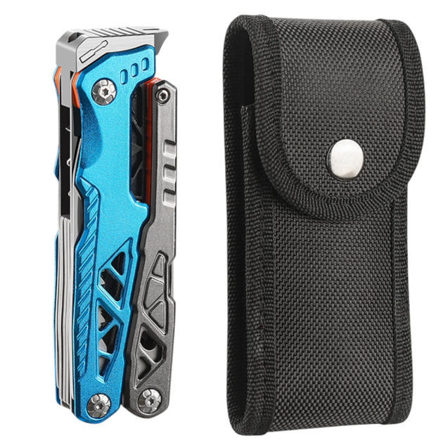 Мультитул JB Tacticals JB-09 17в1 Нож Плоскогубцы Разжигатель Чехол Синий - изображение 2