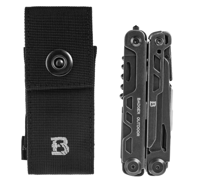 Мультитул Badger Outdoor Ash Blackwash 18 Інструментів Нейлонова Кобура Чорний BO-MT-ASH-SW - зображення 2