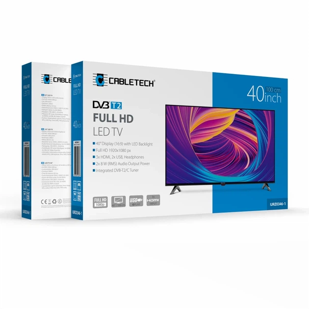 Телевизор Cabletech 40" FHD DVB-T2 H.265 HEVC (URZ0346-1) - Фото 8 Телевизор Cabletech 40" FHD DVB-T2 H.265 HEVC (URZ0346-1) - изображение 8