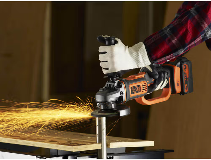 Аккумуляторная угловая шлифмашина BLACK+DECKER BCG720M1 : с АКБ 18В 4Аh, диск125 мм (BCG720M1) - изображение 5