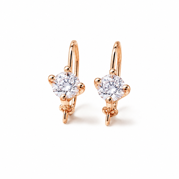 Серьги из красного золота 585 пробы с муассанитами S-0419 - изображение 2