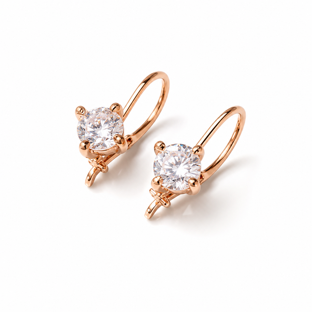 Серьги из красного золота 585 пробы с муассанитами S-0419 - изображение 3