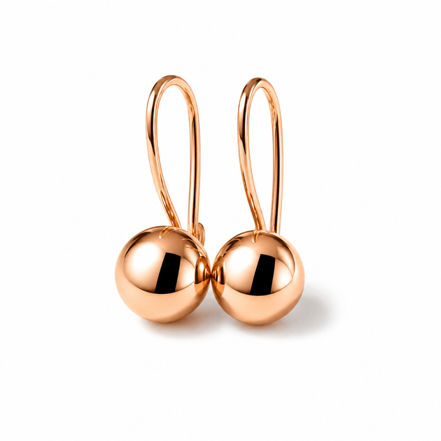 Серьги-шарики из красного золота S-0418 - изображение 2
