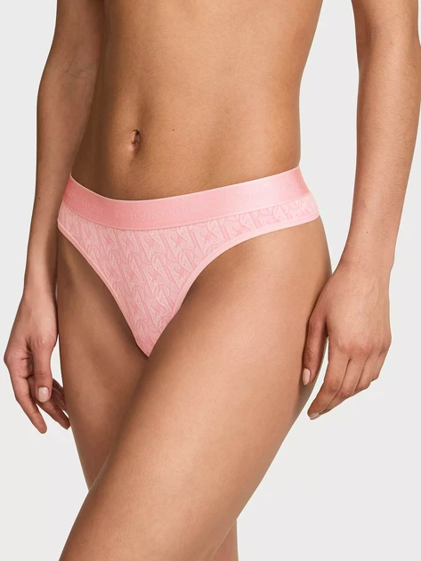 Трусики стринги Logo Cotton Thong Victoria's Secret розовый XS - Фото 1 Трусики стринги Logo Cotton Thong Victoria's Secret розовый XS - изображение 1