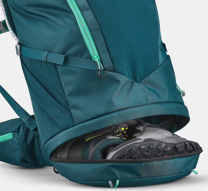 Детский Туристический (Походный) Рюкзак QUECHUA MH500 40л + 10л 64 х 26 х 30см Зеленый Совместимые с Питьевой Системой - изображение 4