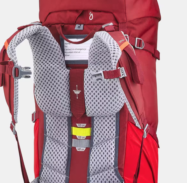 Детский Туристический (Походный) Рюкзак QUECHUA MH500 40л + 10л 64 х 26 х 30см Красный Совместимые с Питьевой Системой - изображение 7
