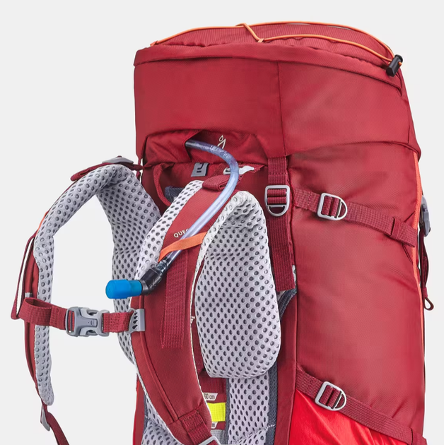 Детский Туристический (Походный) Рюкзак QUECHUA MH500 40л + 10л 64 х 26 х 30см Красный Совместимые с Питьевой Системой - изображение 8