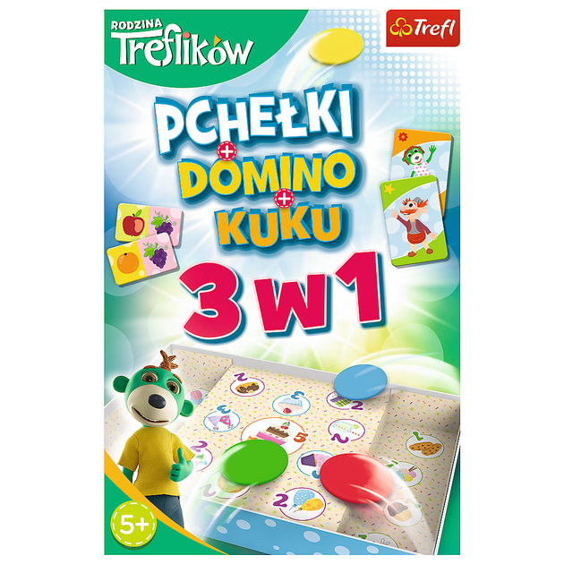 Gra planszowa Trefl Rodzina Treflików Pchełki + Domino + Kuku 3 w 1 (01921) (5900511019216) - obraz 2
