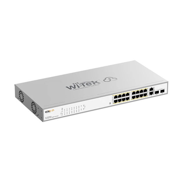 PoE-коммутатор 20-портовый управляемый Wi-Tek WI-PCES320GFH гигабитный 16x1000Mbps PoE+, 2x1000Mbps Uplink, 2xSFP, 130W, Cloud, ONVIF (73-00254) - Фото 3 PoE-коммутатор 20-портовый управляемый Wi-Tek WI-PCES320GFH гигабитный 16x1000Mbps PoE+, 2x1000Mbps Uplink, 2xSFP, 130W, Cloud, ONVIF (73-00254) - изображение 3