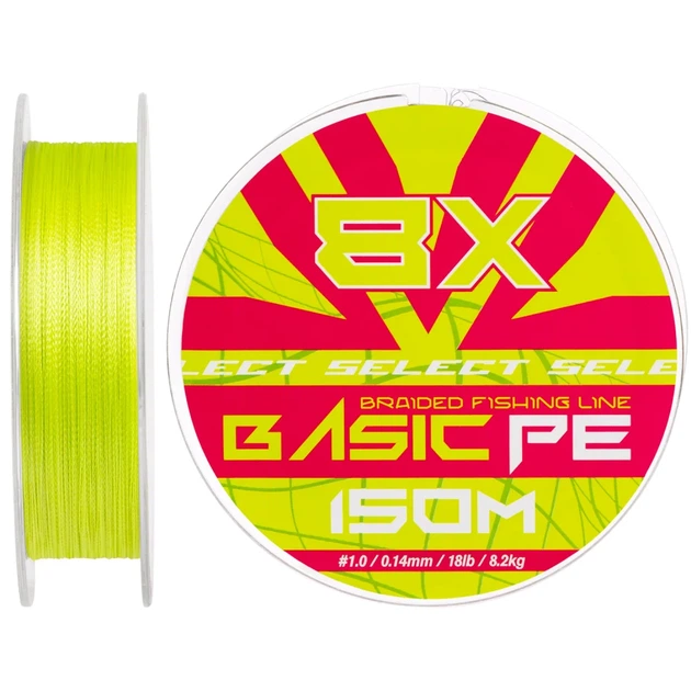 Шнур Select Basic PE 8X Light Green 150m #1.0/0.14mm 18lb/8.2kg - Фото 1 Шнур Select Basic PE 8X Light Green 150m #1.0/0.14mm 18lb/8.2kg - зображення 1