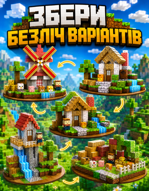 Магнитный конструктор в стиле Minecraft 150 блоков SP-13 блоков Майнкрафт детские конструкторы для мальчиков - изображение 2