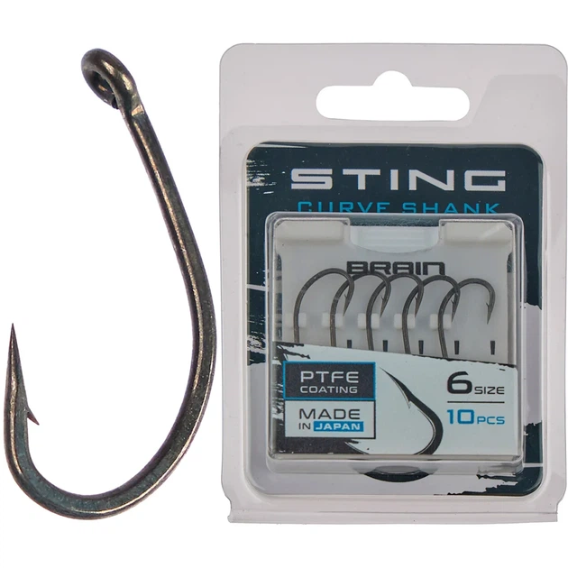 Гачок Brain Sting Curve Shank #4 (10 шт/уп) - Фото 1 Гачок Brain Sting Curve Shank #4 (10 шт/уп) - зображення 1