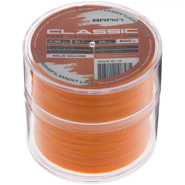 Волосінь Brain Classic Carp Line (solid orange) 600m 0.35mm 25lb 10.7kg - зображення 2