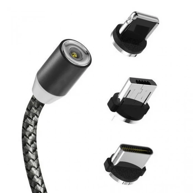 USB кабель Aspor 360 Lightning magnetic- чорний - Фото 1 USB кабель Aspor 360 Lightning magnetic- чорний - изображение 1
