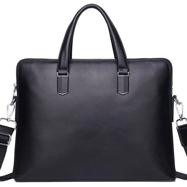 Кожаная мужская деловая сумка-портфель портфель для ноутбука черный Tiding Bag 64028 37 см - Фото 1 Кожаная мужская деловая сумка-портфель портфель для ноутбука черный Tiding Bag 64028 37 см - изображение 1