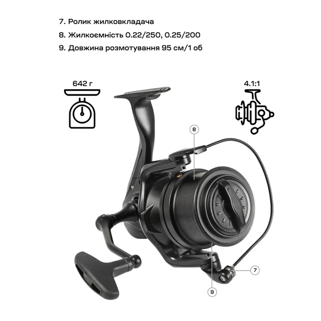 Котушка Brain Apex Carp Big Pit 8000 6+1BB - Фото 9 Котушка Brain Apex Carp Big Pit 8000 6+1BB - зображення 9