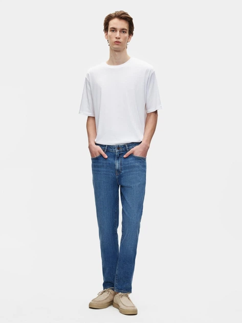 Мужские синие джинсы slim tapered размер 36 - Фото 4 Мужские синие джинсы slim tapered размер 36 - изображение 4