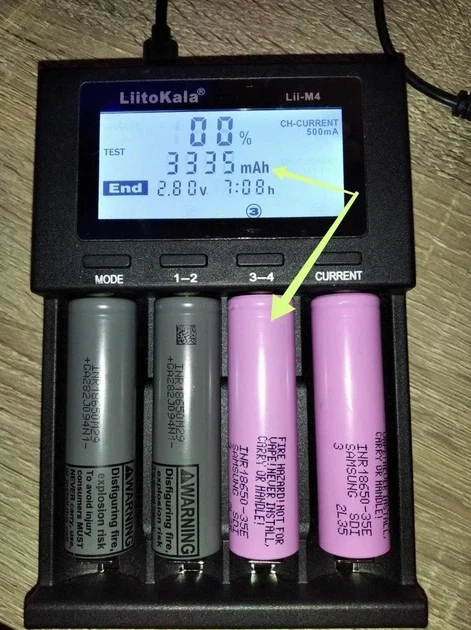 Аккумулятор 18650 Li-Ion Samsung INR18650-35E, 3400 mAh, 8A-2 ШТУКИ в боксе - изображение 4