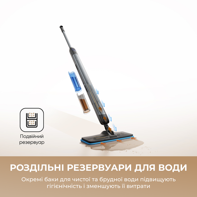 Електрична швабра Dreame MIRA MOP 10 Black - Фото 3 Електрична швабра Dreame MIRA MOP 10 Black - зображення 3