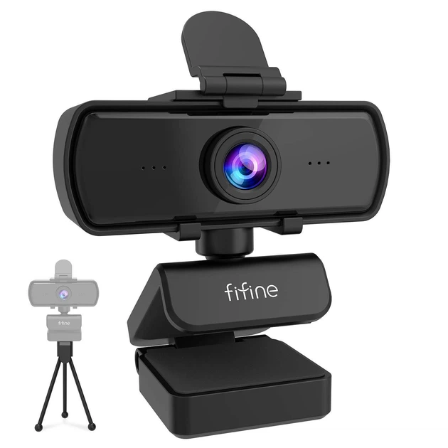 Веб камера Fifine K420 2K для компьютера с микрофоном шумоподавлением штативом треногой для стриминга обучения видеозвонков с широким углом обзора 108 градусов и защитной шторкой для приватности - изображение 3