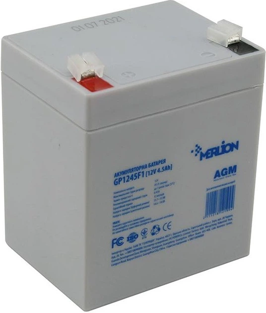 Аккумуляторная батарея MERLION AGM 12V 4.5Ah (GP1245F1) - изображение 3