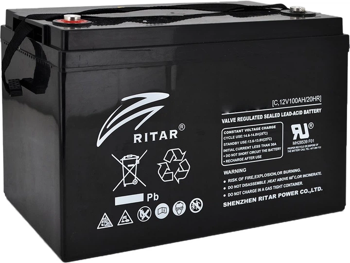 Аккумуляторная батарея CARBON RITAR 12V 100.0Ah (DC12-100C) - Фото 1 Аккумуляторная батарея CARBON RITAR 12V 100.0Ah (DC12-100C) - изображение 1
