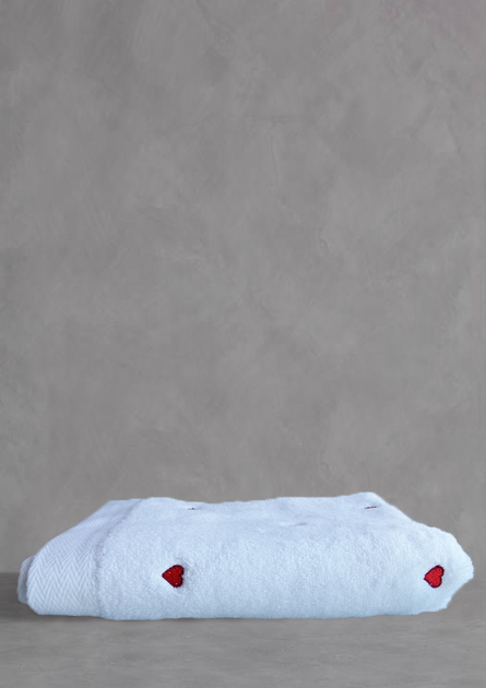 Рушник з вишивкою Maison Dor Love 50*100см біло/червоний - изображение 2
