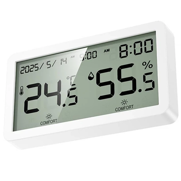 Электронный термогигрометр Hoco HX42 Indoor с LCD экраном 106х60х19 мм ABS-пластик белый - изображение 4