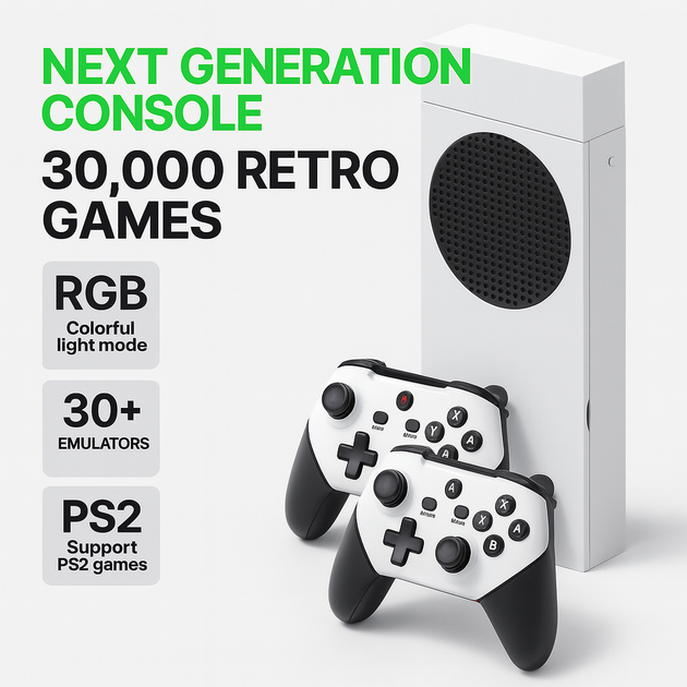 Ігрова приставка M88 Game Stick 4K — 30 000+ ігор, 2 бездротові геймпади, підтримка PS2/PSP/PS1 - зображення 2