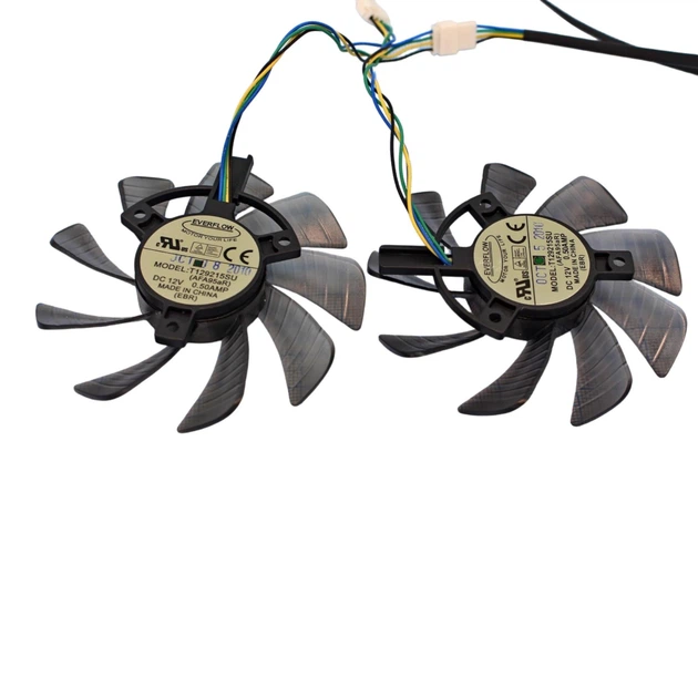 Охолодження для відеокарти EVERFLOW T129215SU 85мм 4pin Gigabyte EVERFLOW - Фото 2 Охолодження для відеокарти EVERFLOW T129215SU 85мм 4pin Gigabyte EVERFLOW - зображення 2