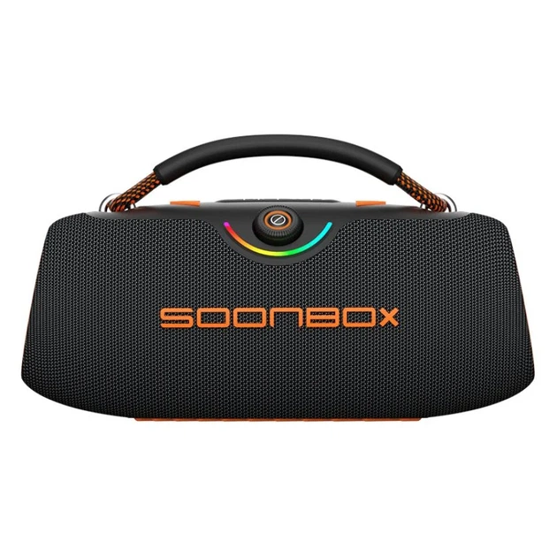 Портативна колонка Soonbox S9702 80W Bluetooth 5.3 з підсвічуванням чорна помаранчева IPX6 - зображення 2
