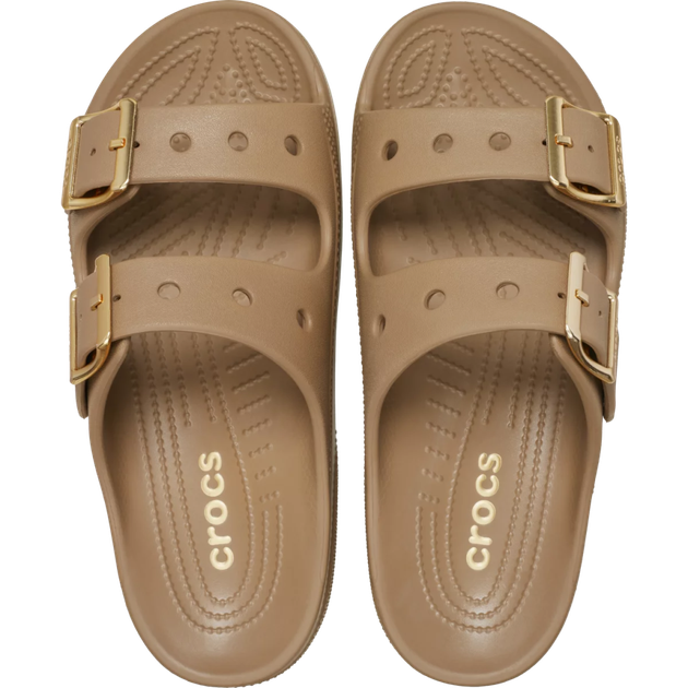 Жіночі крокси сандалі Crocs Saturday Metallic Buckle Sandal Sepia (37-38, коричневий) - изображение 4